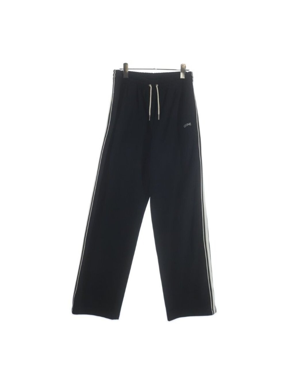 Celine Logo Embroidery Side Line Jersey Sweatshirt Track Pants Black